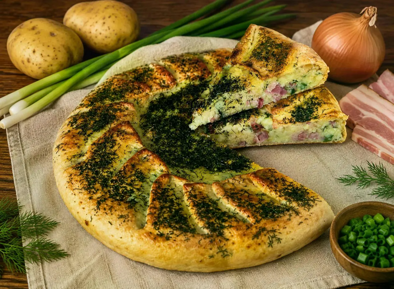Пирог "Картофель с грудинкой" 24 см