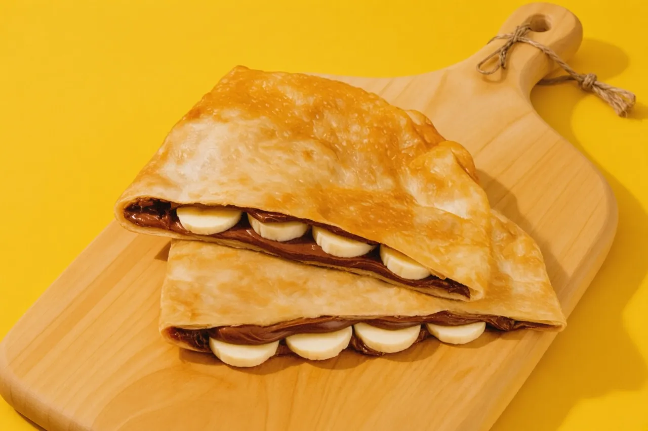 Чебурек с  бананом и нутеллой