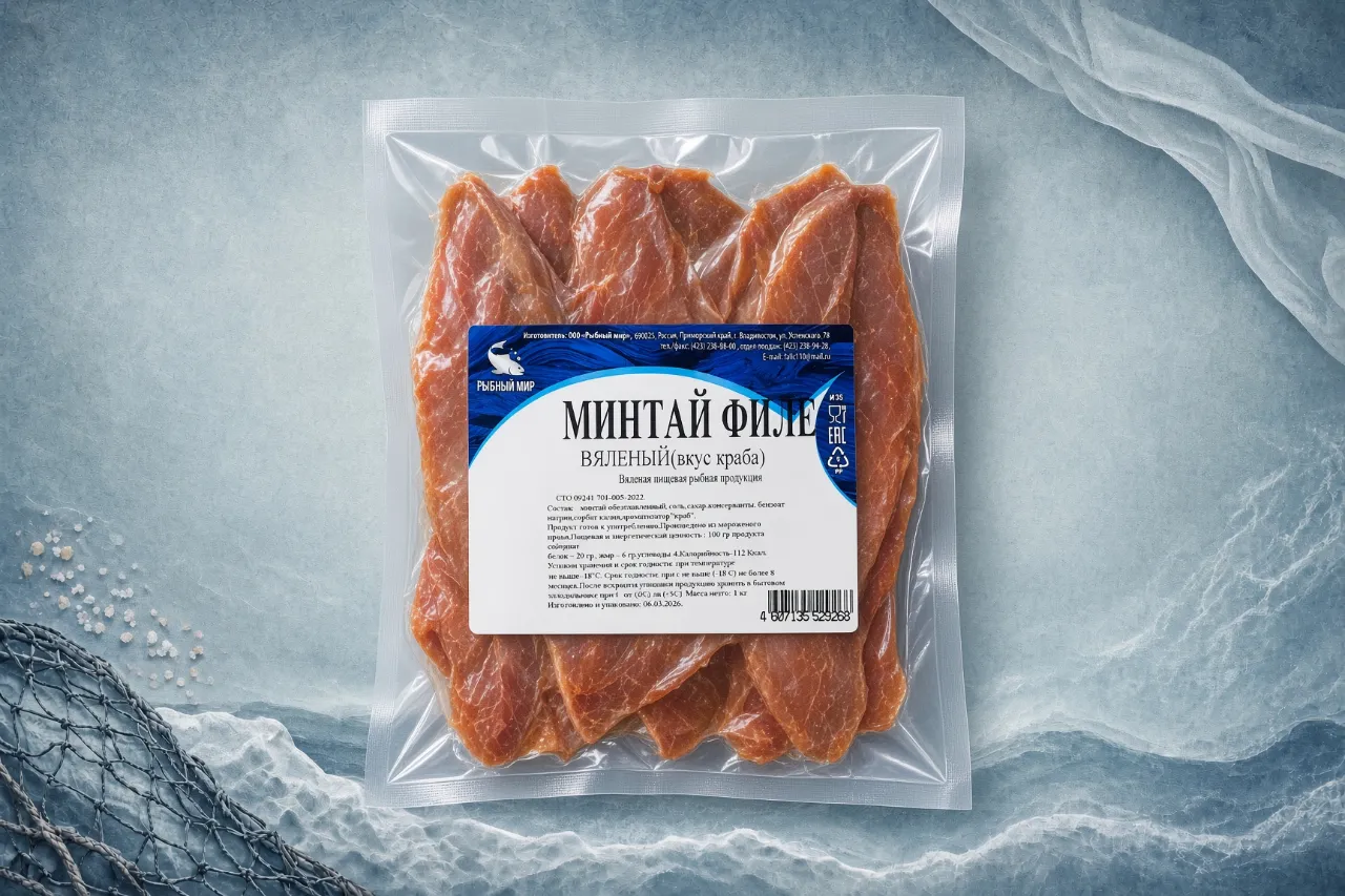 Минтай филе сушено-вяленый со вкусом краба