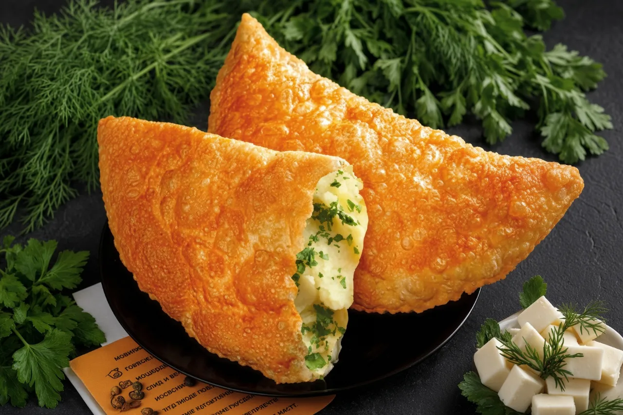 Чебурек с картофелью и зеленью